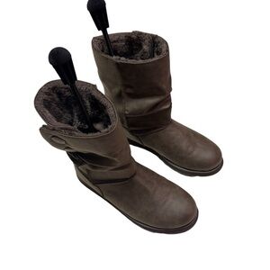 Skechers Women's Keepsakes Leatherette Mid Button Winter Boots Brown US Size 11